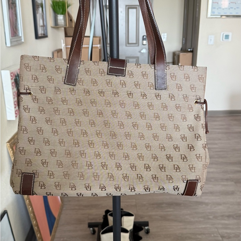 Dooney & Bourke Brown and Tan Monogram Tote